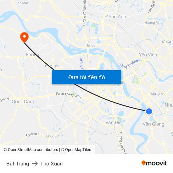 Bát Tràng to Thọ Xuân map
