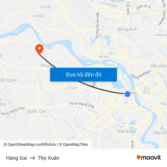Hàng Gai to Thọ Xuân map