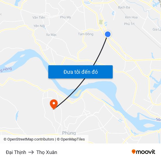 Đại Thịnh to Thọ Xuân map