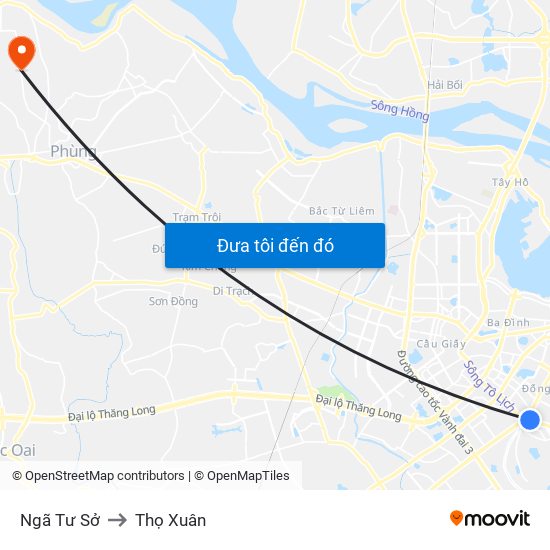 Ngã Tư Sở to Thọ Xuân map