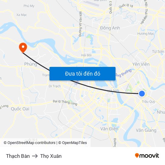 Thạch Bàn to Thọ Xuân map