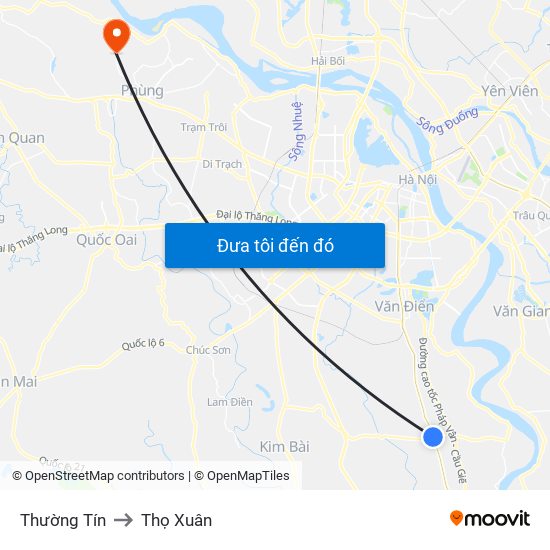 Thường Tín to Thọ Xuân map