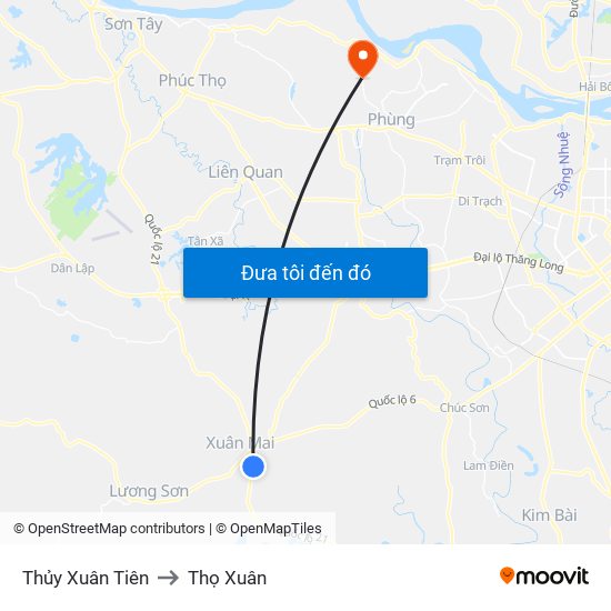 Thủy Xuân Tiên to Thọ Xuân map