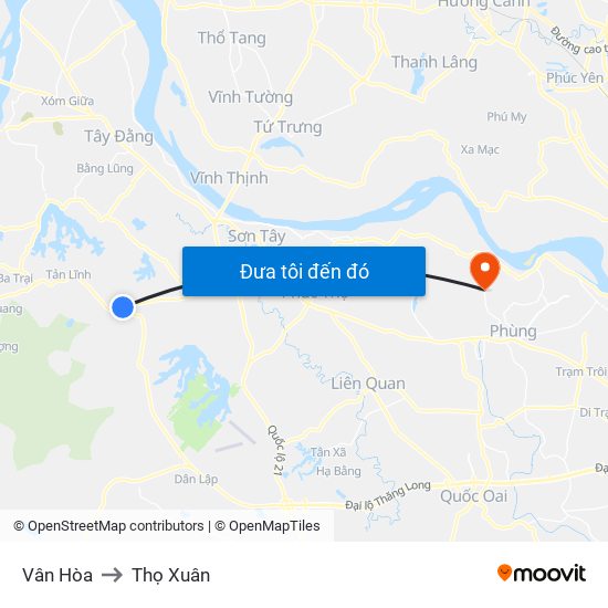 Vân Hòa to Thọ Xuân map