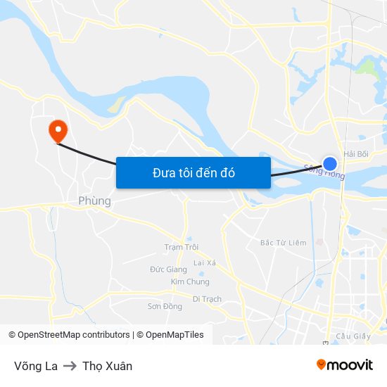 Võng La to Thọ Xuân map