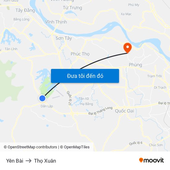 Yên Bài to Thọ Xuân map