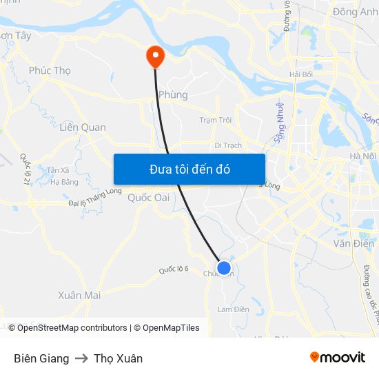 Biên Giang to Thọ Xuân map