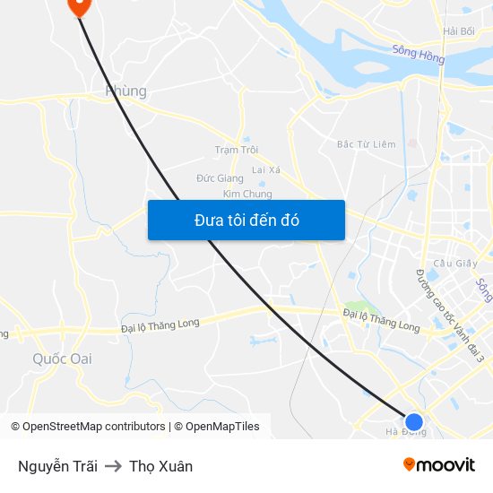 Nguyễn Trãi to Thọ Xuân map