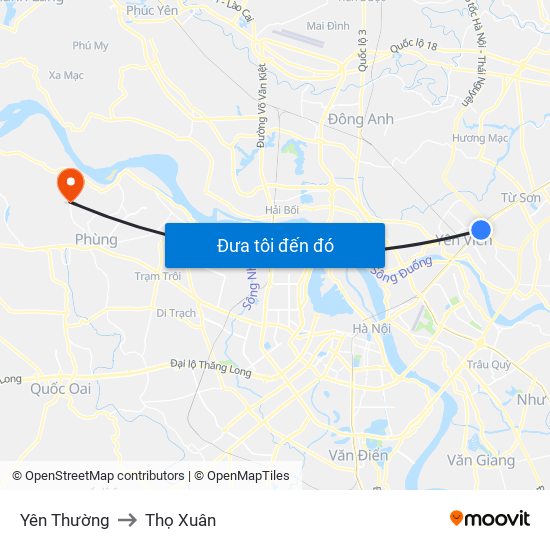Yên Thường to Thọ Xuân map
