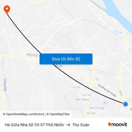 Hè Giữa Nhà Số 55-57 Phố Nhổn to Thọ Xuân map