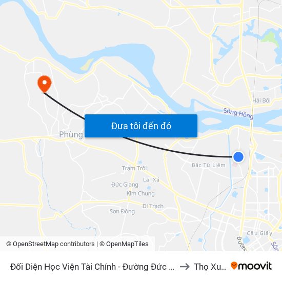 Đối Diện Học Viện Tài Chính - Đường Đức Thắng to Thọ Xuân map