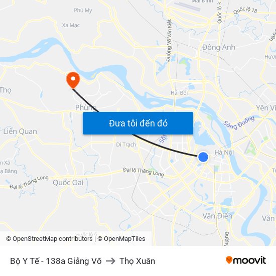 Bộ Y Tế - 138a Giảng Võ to Thọ Xuân map