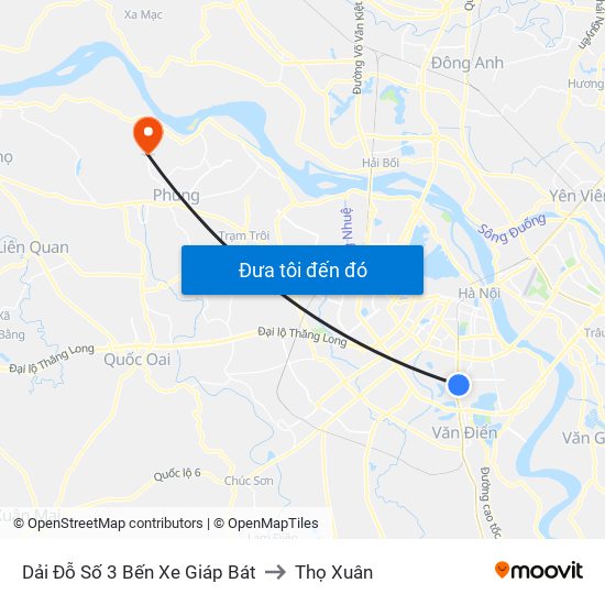 Dải Đỗ Số 3 Bến Xe Giáp Bát to Thọ Xuân map