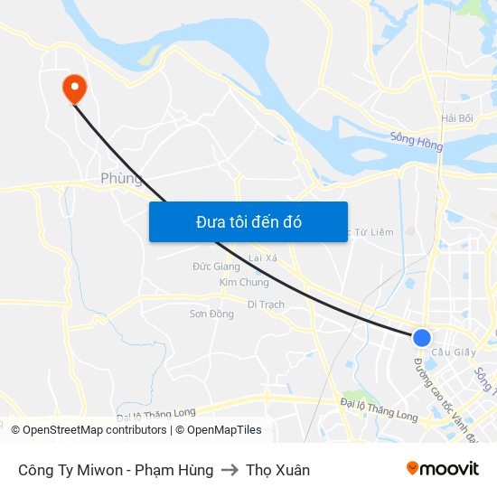 Bệnh Viện Đa Khoa Y Học Cổ Truyền - 6 Phạm Hùng to Thọ Xuân map