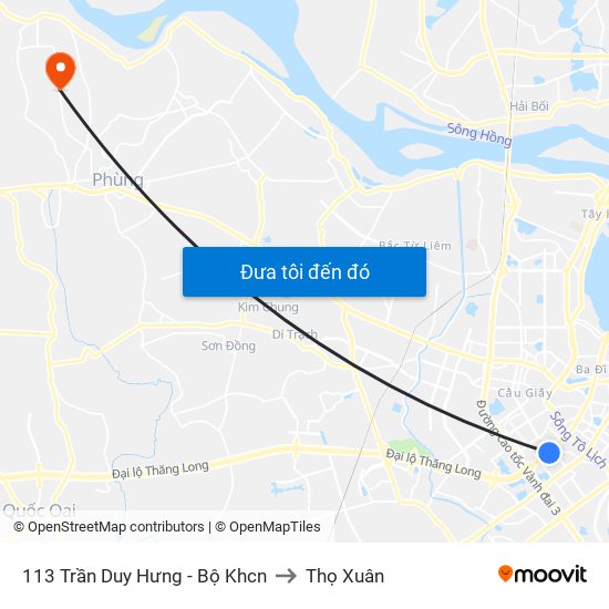 113 Trần Duy Hưng - Bộ Khcn to Thọ Xuân map