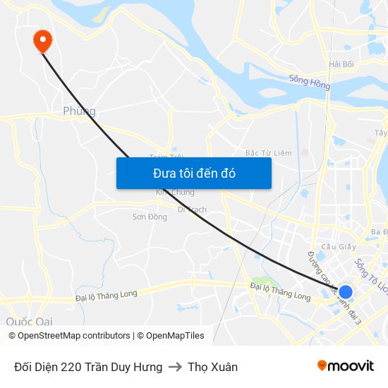 Đối Diện 220 Trần Duy Hưng to Thọ Xuân map