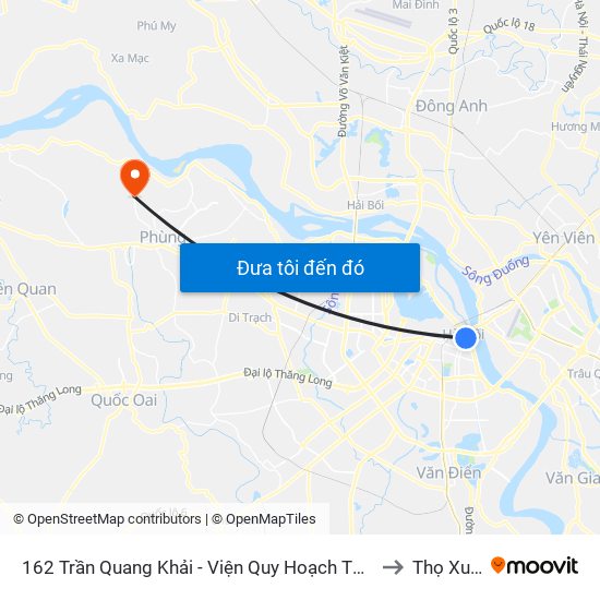 162 Trần Quang Khải - Viện Quy Hoạch Thủy Lợi to Thọ Xuân map