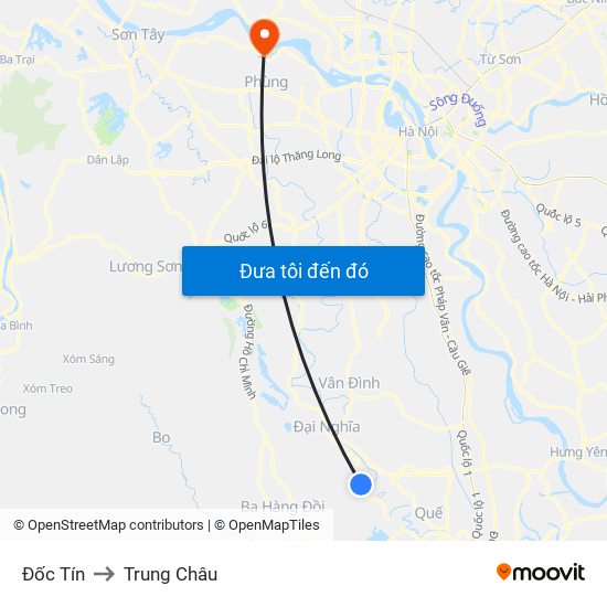 Đốc Tín to Trung Châu map