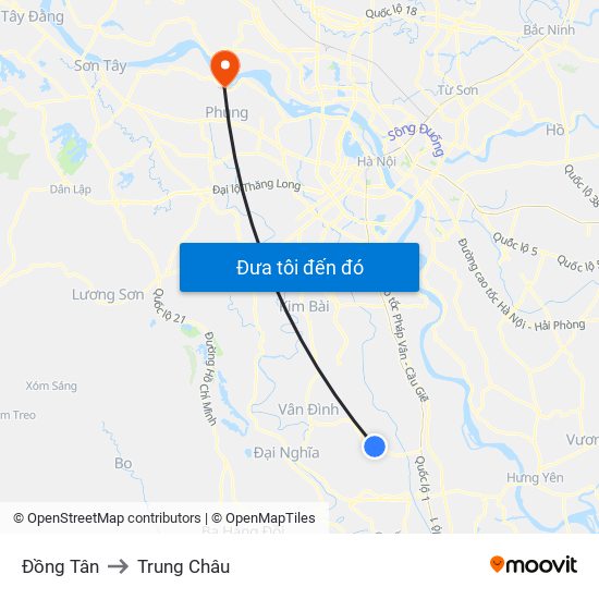 Đồng Tân to Trung Châu map