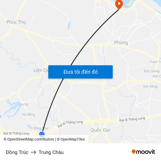 Đồng Trúc to Trung Châu map
