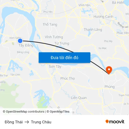 Đồng Thái to Trung Châu map
