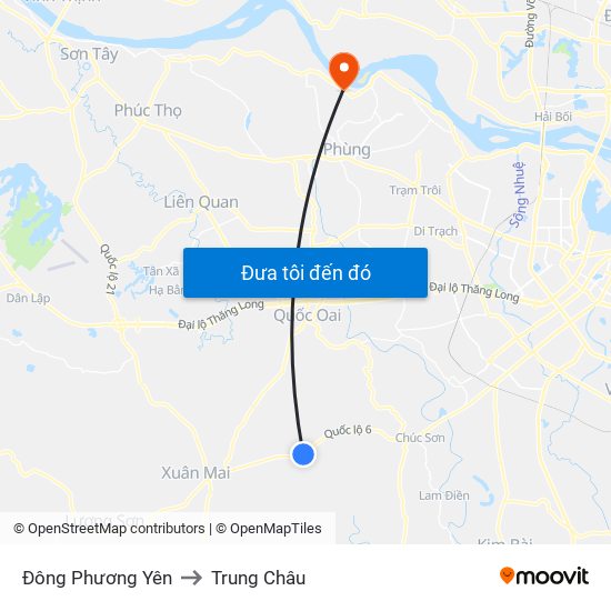 Đông Phương Yên to Trung Châu map