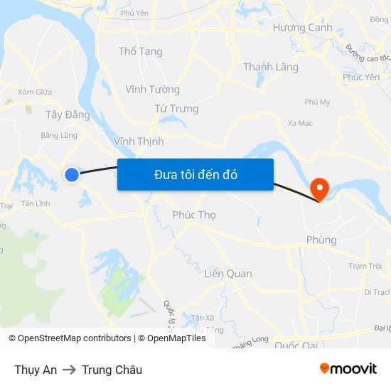 Thụy An to Trung Châu map