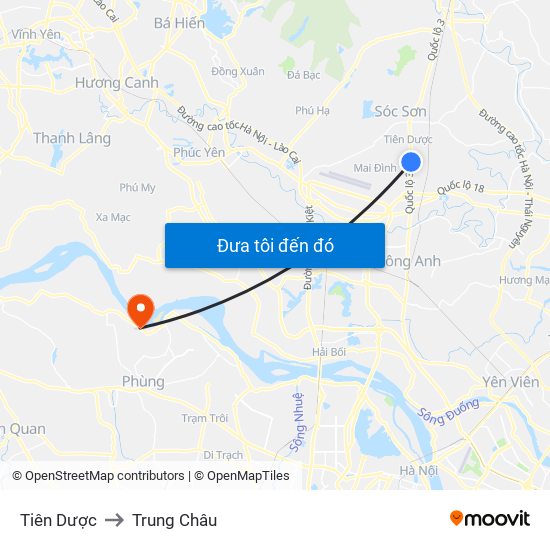 Tiên Dược to Trung Châu map