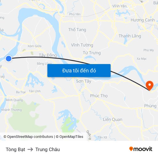 Tòng Bạt to Trung Châu map