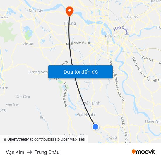 Vạn Kim to Trung Châu map
