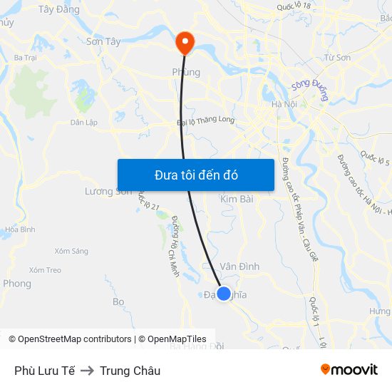 Phù Lưu Tế to Trung Châu map