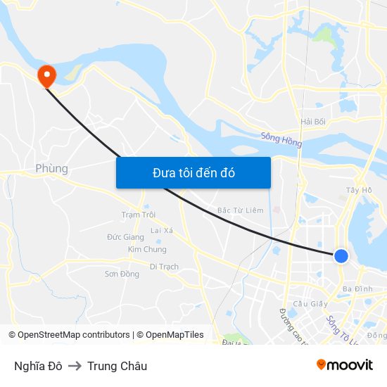 Nghĩa Đô to Trung Châu map