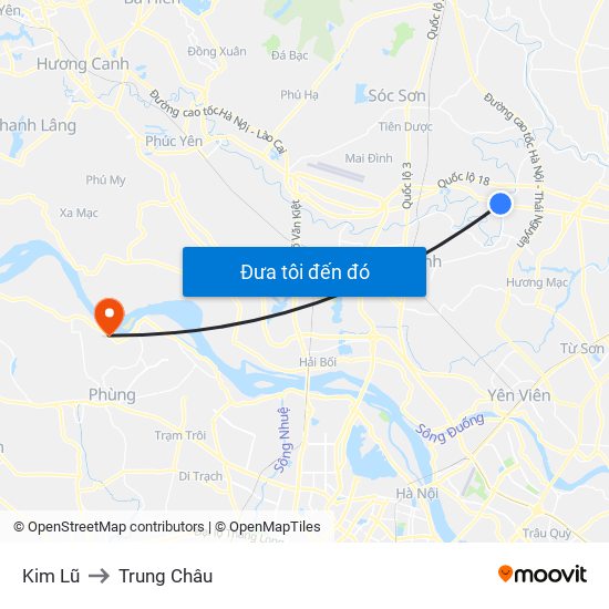 Kim Lũ to Trung Châu map