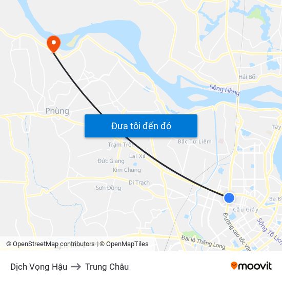 Dịch Vọng Hậu to Trung Châu map