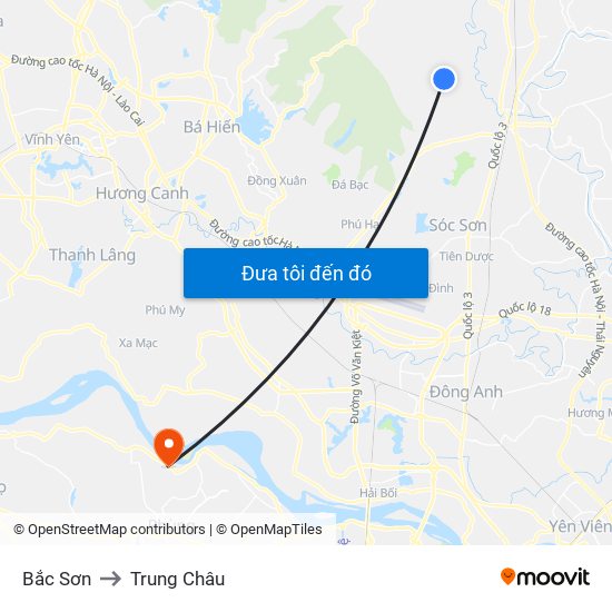 Bắc Sơn to Trung Châu map