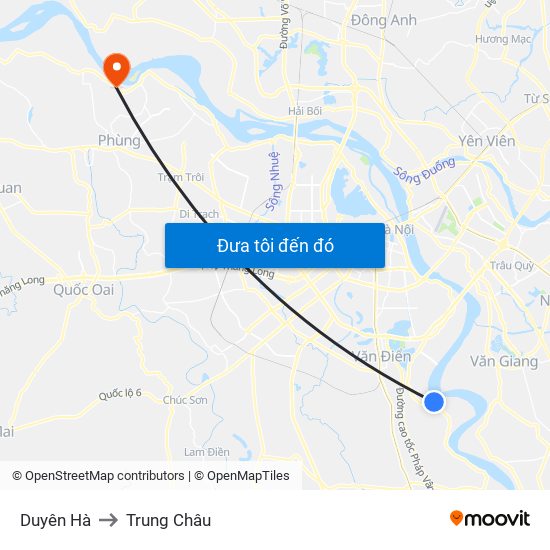 Duyên Hà to Trung Châu map