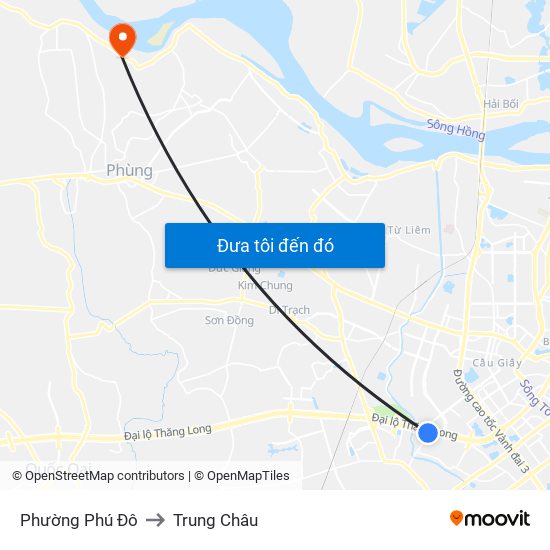 Phường Phú Đô to Trung Châu map