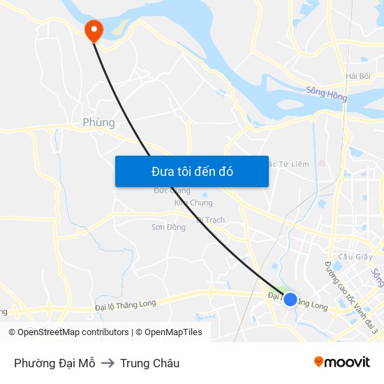 Phường Đại Mỗ to Trung Châu map