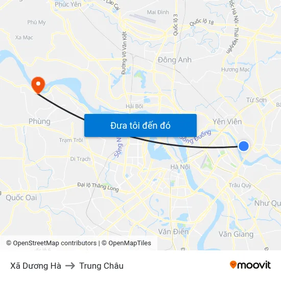Xã Dương Hà to Trung Châu map