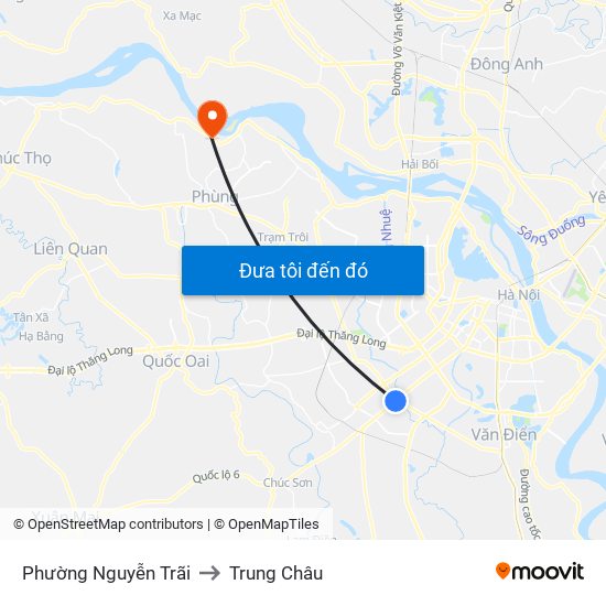 Phường Nguyễn Trãi to Trung Châu map
