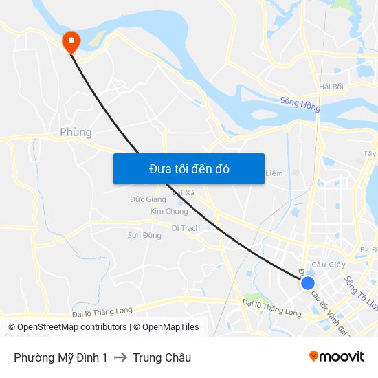 Phường Mỹ Đình 1 to Trung Châu map