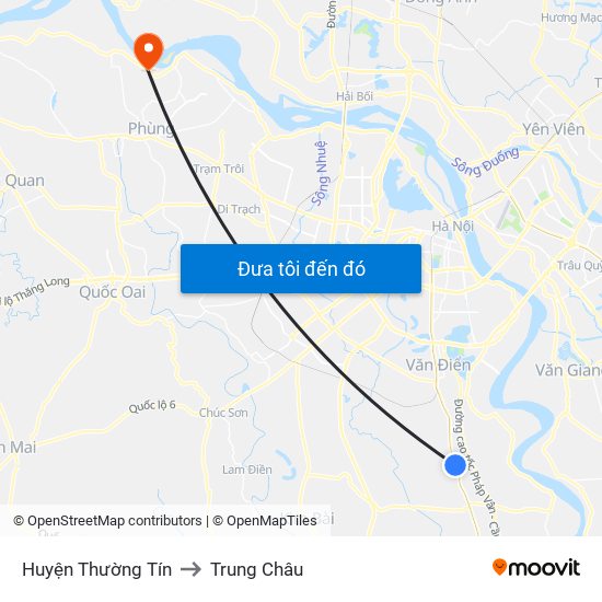 Huyện Thường Tín to Trung Châu map