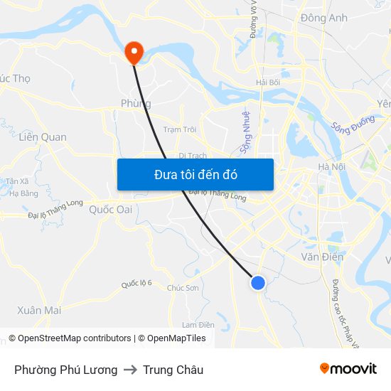 Phường Phú Lương to Trung Châu map