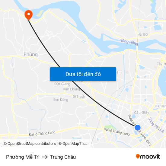 Phường Mễ Trì to Trung Châu map