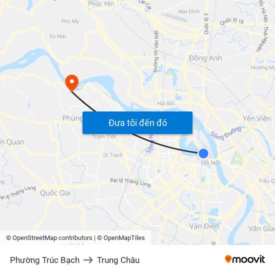 Phường Trúc Bạch to Trung Châu map