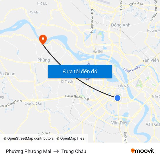 Phường Phương Mai to Trung Châu map