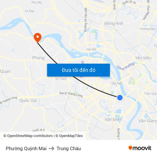 Phường Quỳnh Mai to Trung Châu map