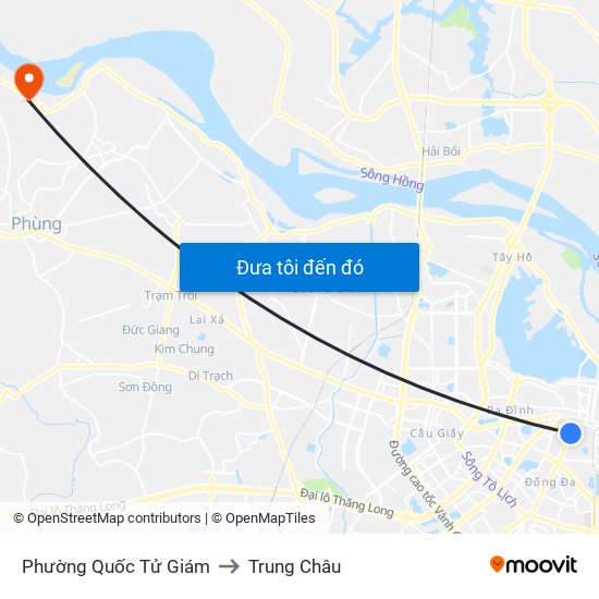 Phường Quốc Tử Giám to Trung Châu map