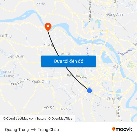 Quang Trung to Trung Châu map