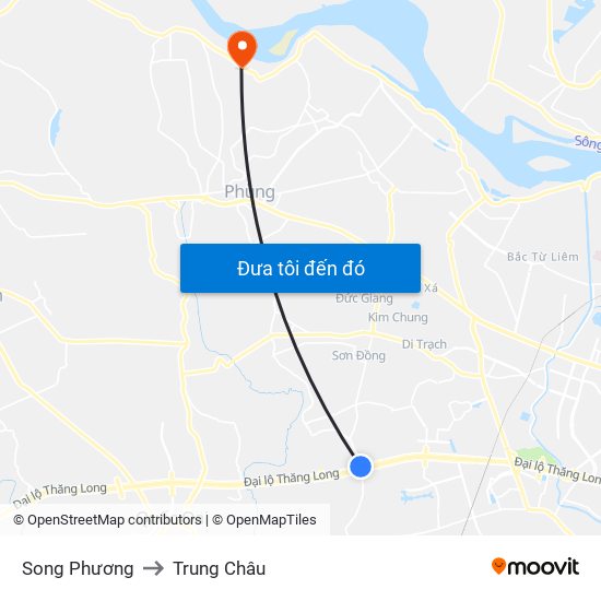 Song Phương to Trung Châu map